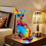 Värikäs Epoksihartsinen Chihuahua-pöytälamppu