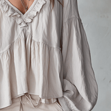 Ilmava Vintage-tyylinen Rypytetty Boheemi Paita
