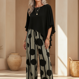 Valeriana™ | Epäsymmetrinen toppi ja boho-housusetti
