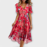 ISOIDE | KUKKAINEN V-NECK WRAP MIDI-MEKKO