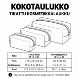 Vaatimaton kosmetiikkalaukku mehikasveilla