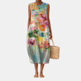 Carla™ | Elegantti Monivärinen Midi-Mekko