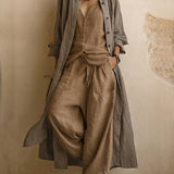 Boho Pellava-sekoite 3-osainen Co-Ord Setti