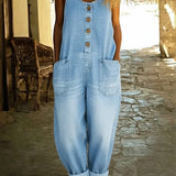 Ruth | Vintage Pestyt Puuvilladenim Overallit